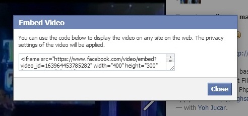 How to embed facebook Video 1