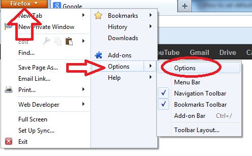 How to set home page in Firefox 1