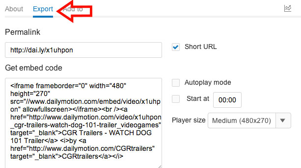 How-to-get-embed-code-in-Dailymotion-Option-2