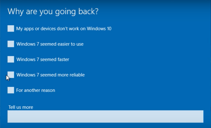 How to downgrade Windows 10