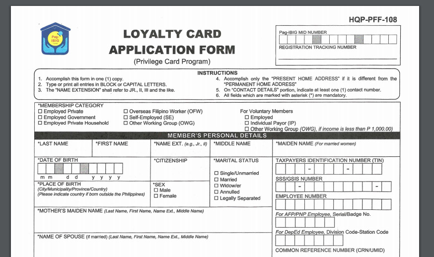 Pag-ibig-fund-loyalty-card-application-form