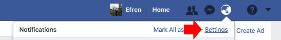 Facebook memories notification settings