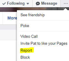 Report FB Friend