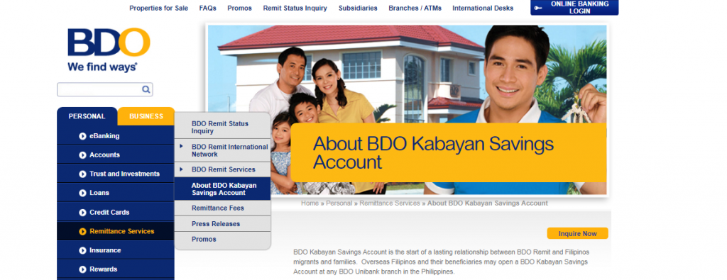 Opening BDO Kabayan Account