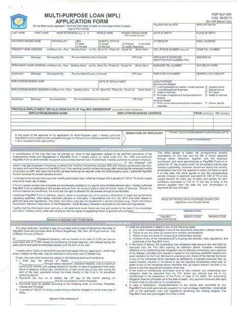 Pag-IBIG Multi-purpose loan