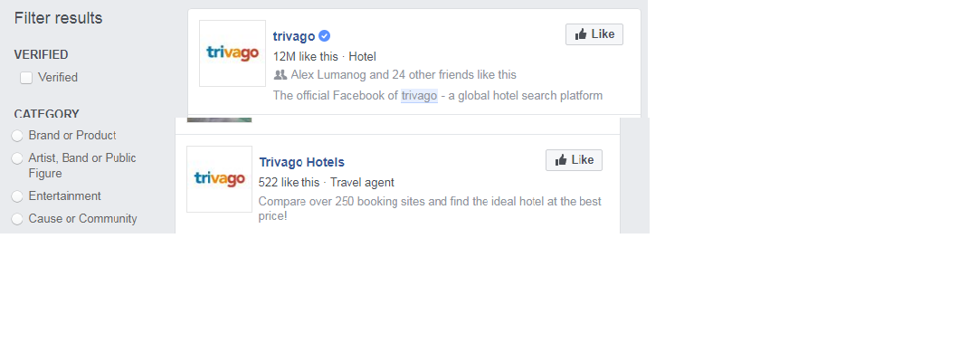 Comparison of Legit and Fake Facebook Page