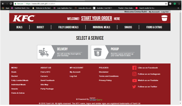 KFC Delivery Select Service