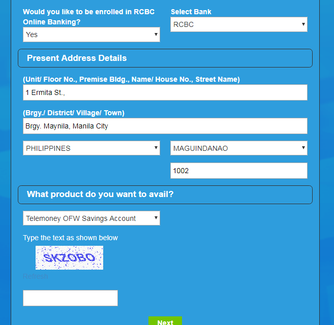 RCBC Telemoney Savings Account