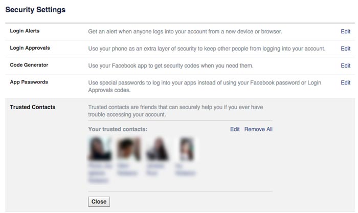 how to add trusted contacts on Facebook step 5