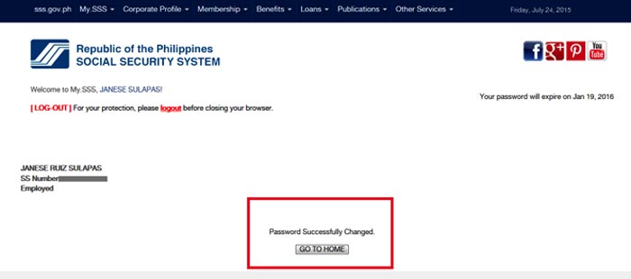 how to retrieve SSS online account step 7