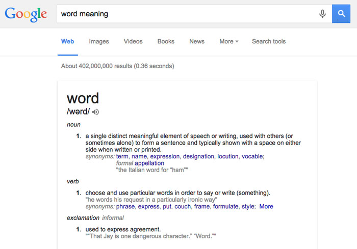 Google Tips and Tricks: Dictionary