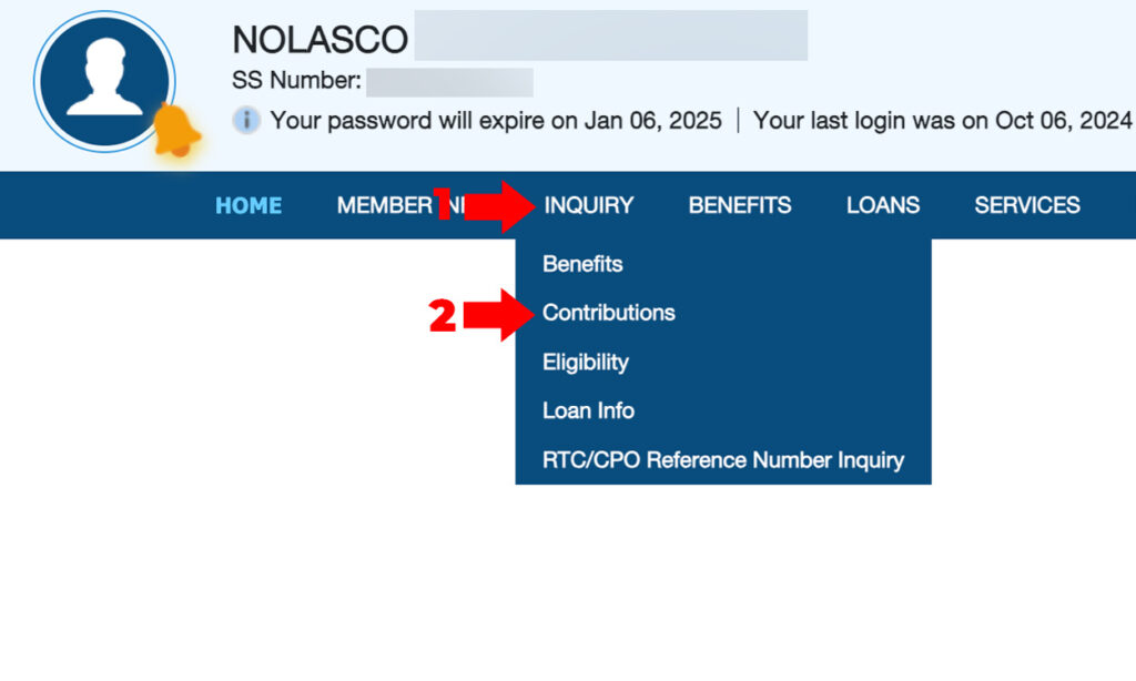 SSS online Check SSS Contribution