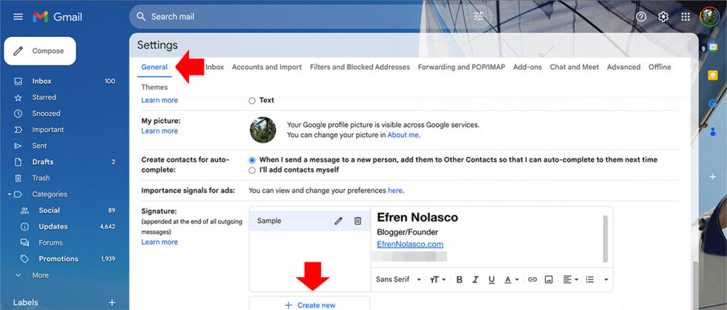 How to Add Email Signature in GMail-2