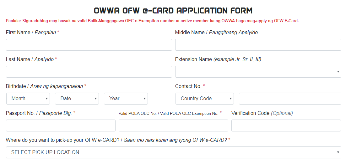 OFW e-Card