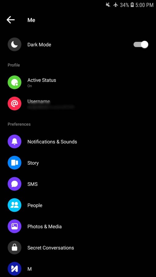 Dark Mode Messenger