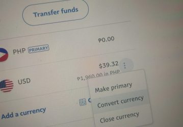 How to convert PayPal Fund to Philippine Peso (PayPal USD to Php)