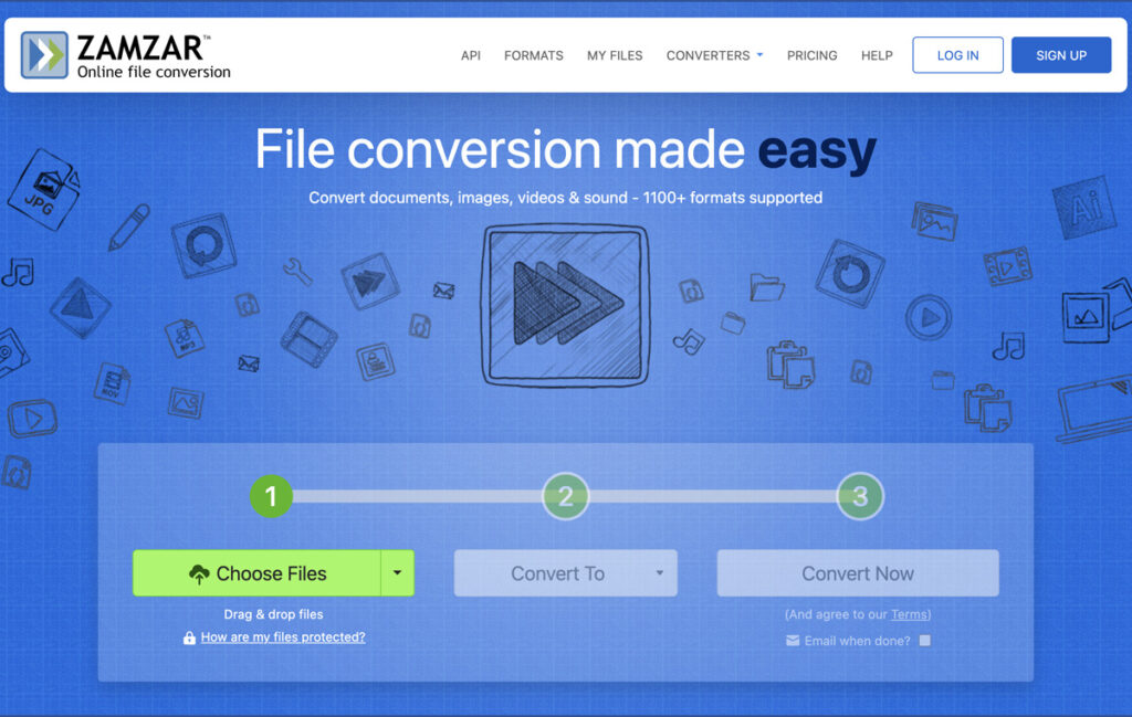 Convert Image videos pdf using Zamzar